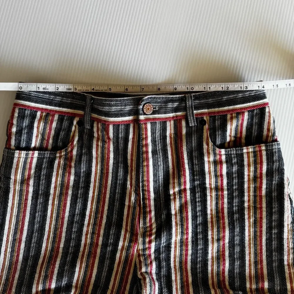 See By Chloe Jacquard Stripe Cotton Denim Shorts EU 40 Boho Retro Festival Indie - Picture 12 of 16